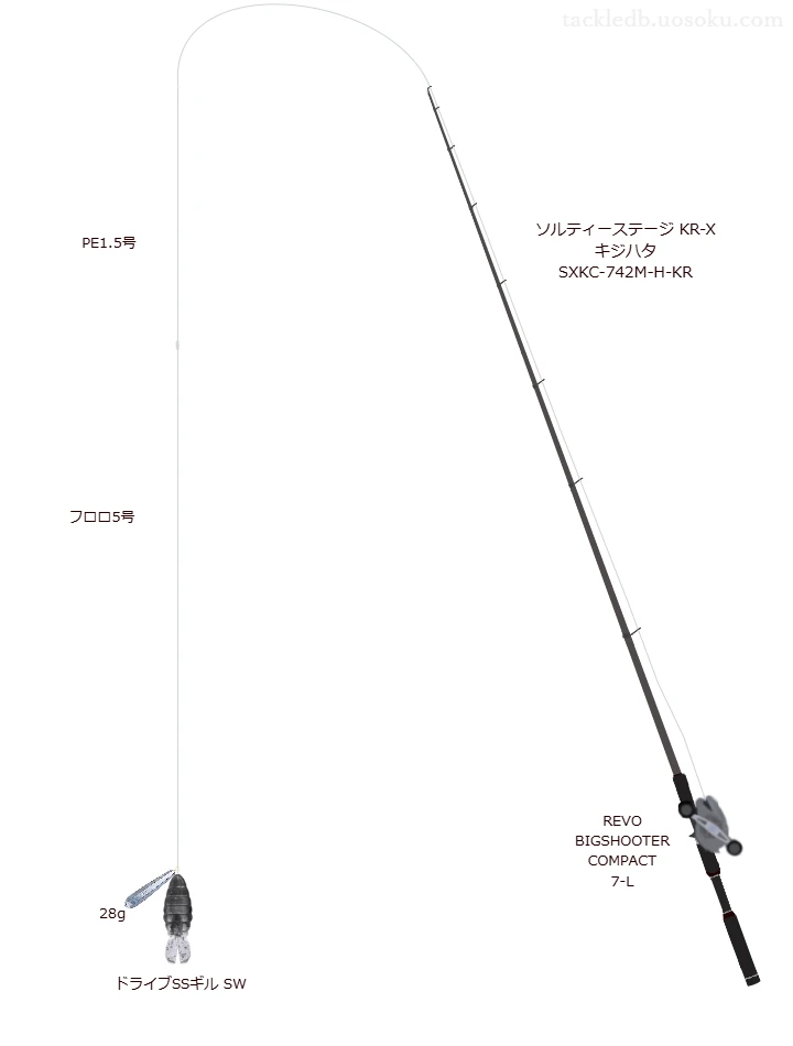 ソルティーステージ KR-X キジハタ SXKC-742M-H-KRとワームによるロックフィッシュタックル【Vインプレ】