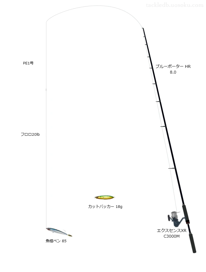 ブルーポーター HR 8.0とペンシルによるロックフィッシュタックル【Vインプレ】