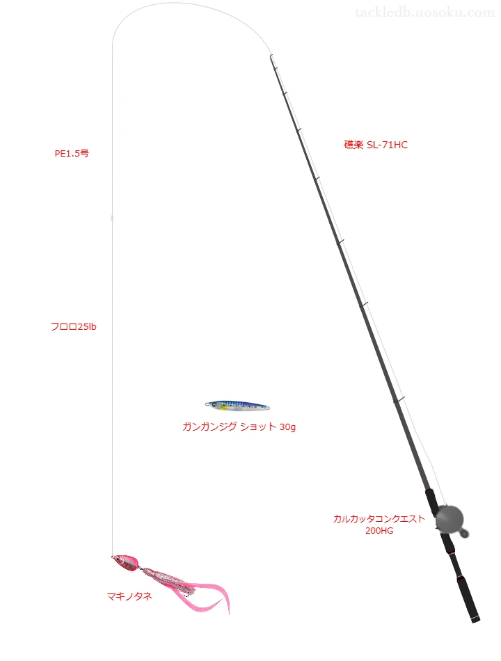 礁楽 SL-71HCとカルカッタコンクエスト 200HGを組み合わせた根魚タックル【仮想インプレ】