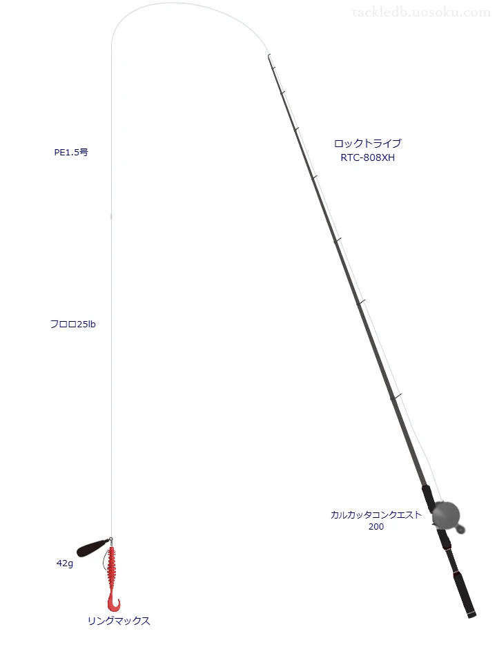 44.0gのルアーを扱うロックフィッシュタックル【ロックトライブ RTC-808XH】