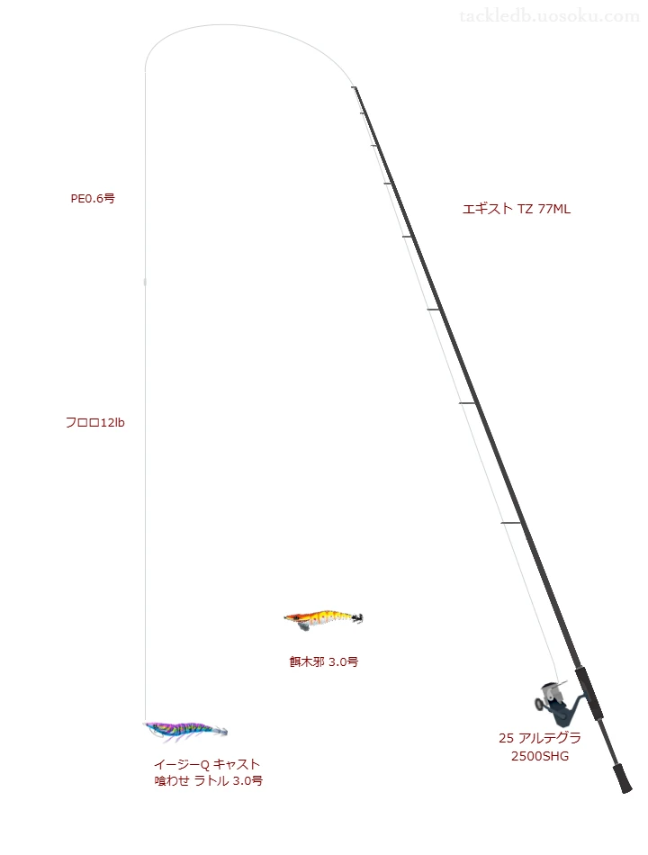 3.0号のエギを扱うエギングタックル【エギスト TZ 77ML】