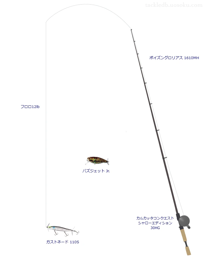 ポイズングロリアス 1610MHとプロップベイトによるバス釣りタックル【Vインプレ】
