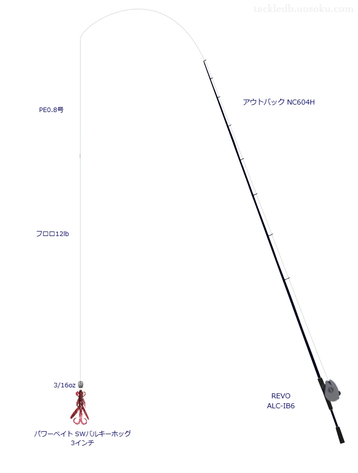 UVF PEデュラセンサーX8EX+Si3 0.8号と炎月 EX フロロ リーダー 12lbを使用したロックフィッシュタックル【アウトバック NC604H】