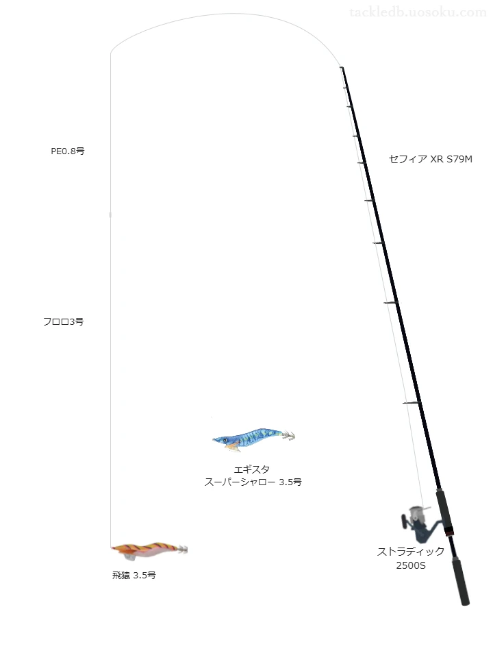 エギングに関するタックル、仕掛け図解