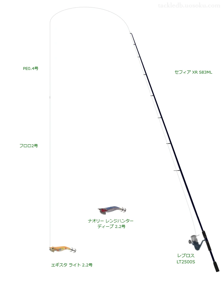 セフィア XR S83MLを使用した最強エギングタックル