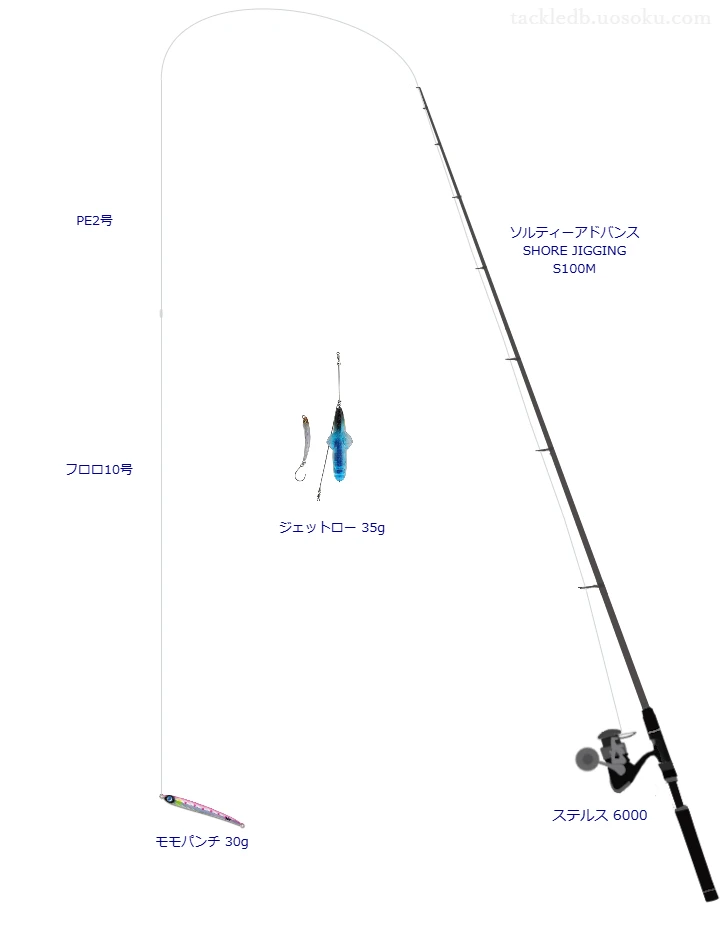 【Vインプレ】モモパンチ 30g用ショアジギングタックル【ソルティーアドバンス SHORE JIGGING S100M】