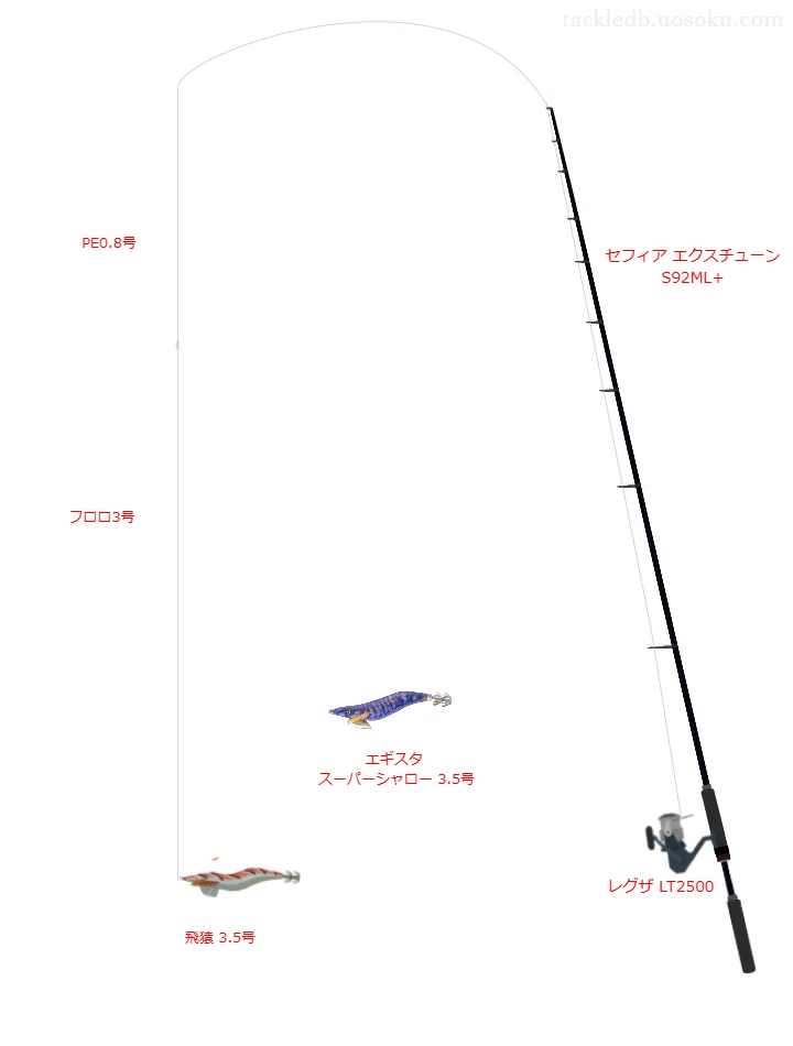 エギングに関するタックル、仕掛け図解