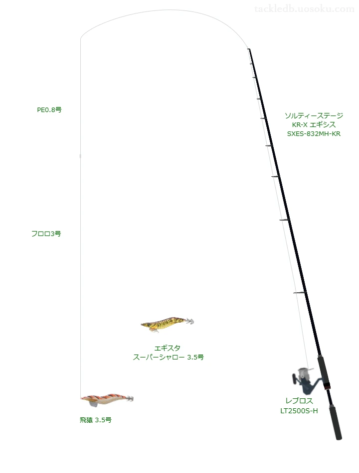 飛猿3.5号のためのエギングタックル