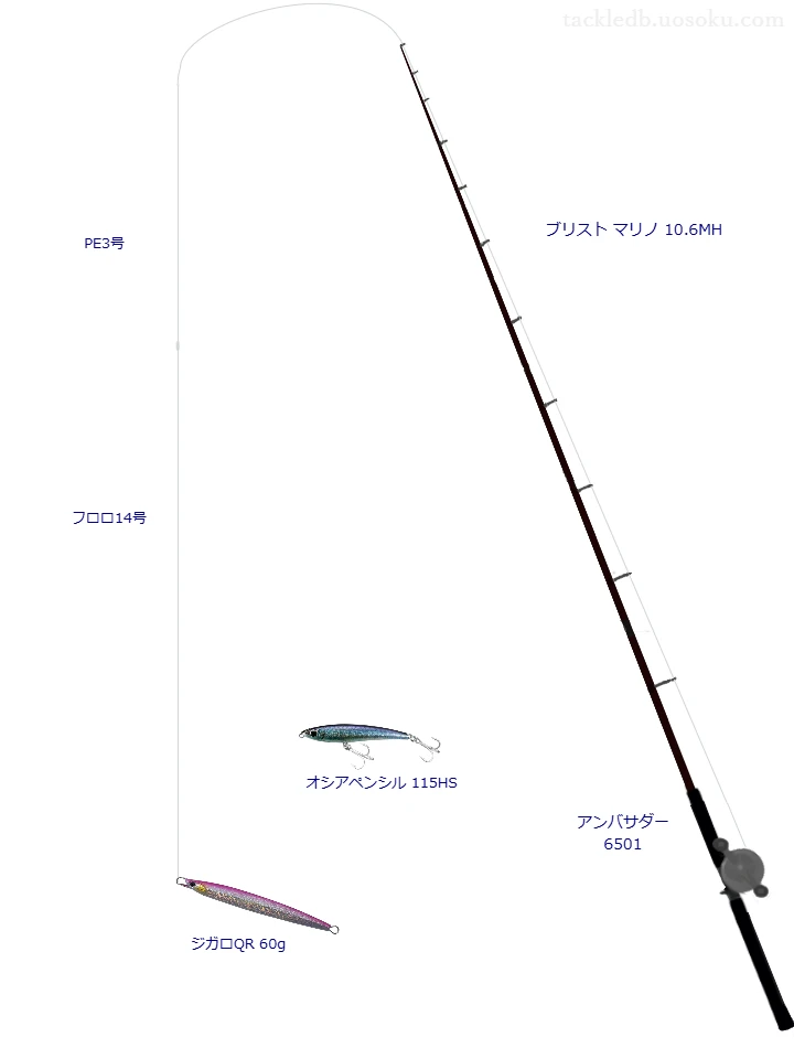 ロッドはFishman,リールはアブガルシアでジガロQR 60gを使うロックショアタックル。【青海島】
