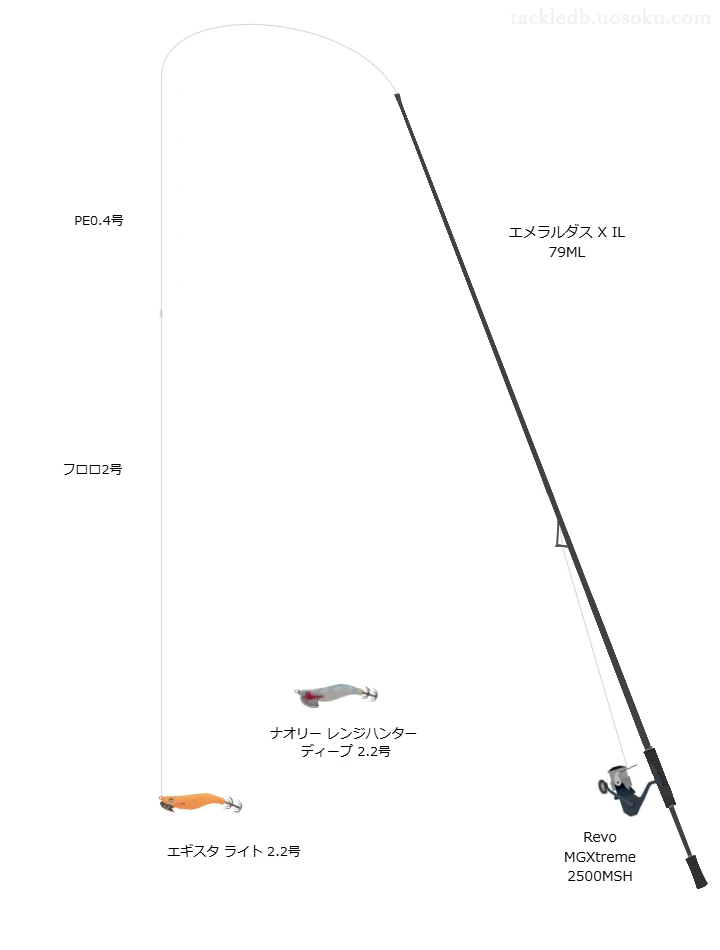2.2号のエギを扱うエギングタックル【エメラルダス X IL 79ML】