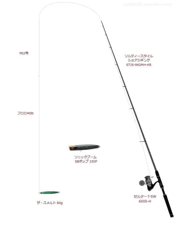 ザ・スメルト 60gのためのショアジギングタックル