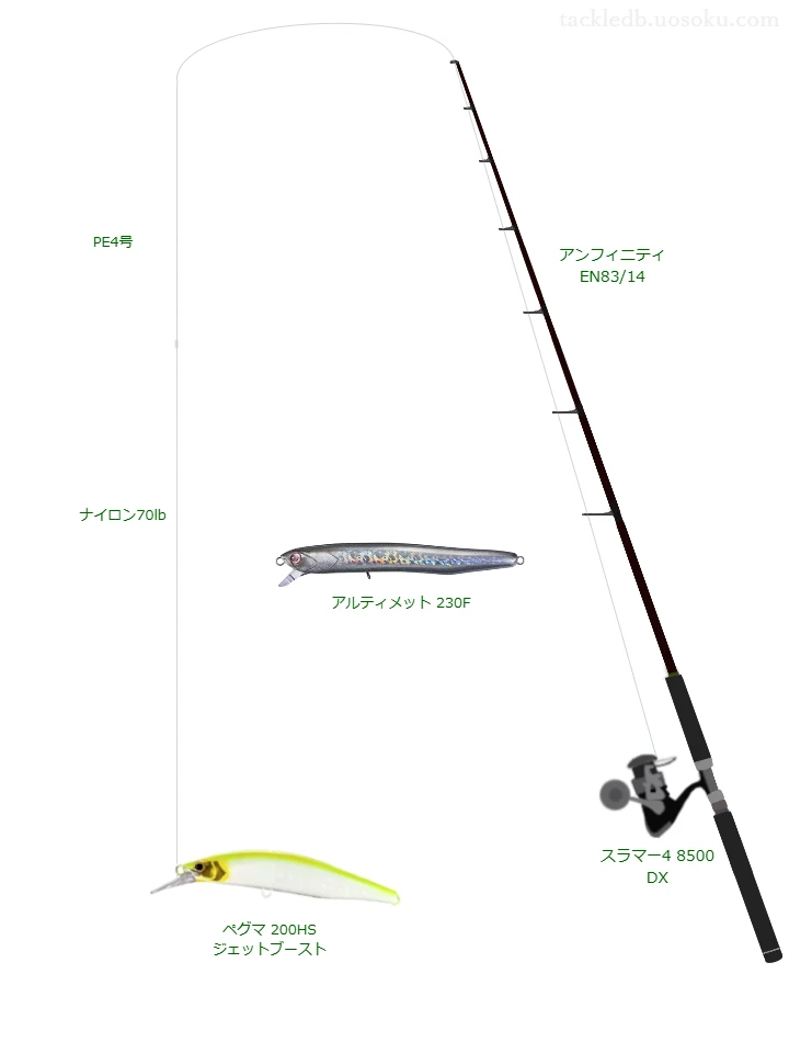 ペグマ 200HS ジェットブーストを使うキャスティングタックル【アンフィニティ EN83/14】