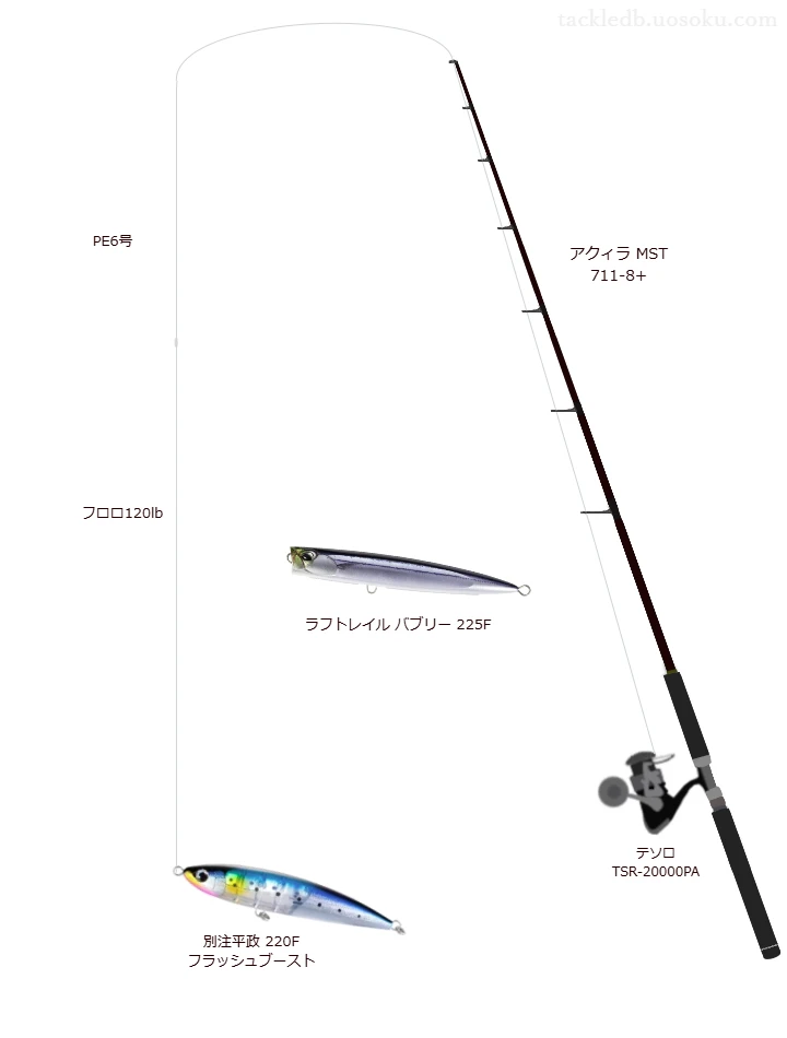 【キャスティングタックル】アクィラ MST 711-8+とテソロ TSR-20000PA