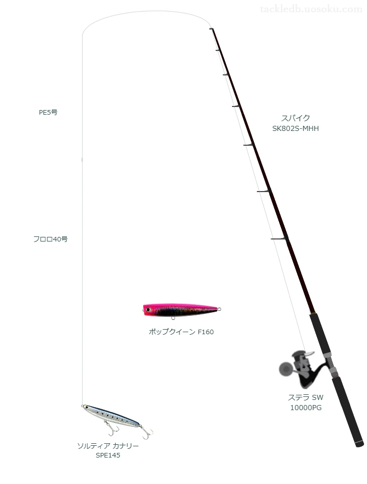 65.0gのルアーを扱うキャスティングタックル【スパイク SK802S-MHH】