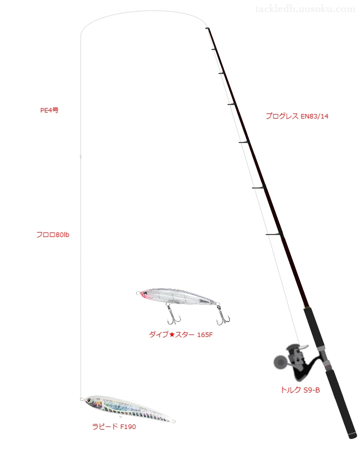 ダックダイブ190 ラピード190 ラピード F190使用タックル！インプレ及び合うロッドやラインについて