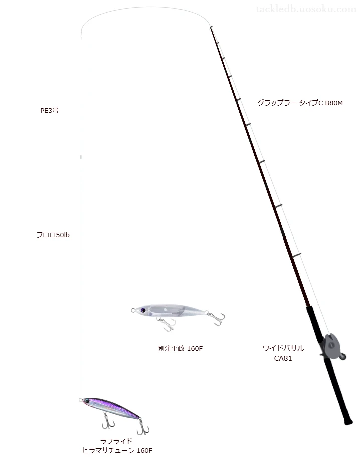 ワイドバサル CA81使用タックル！インプレ及び合うロッドやライン