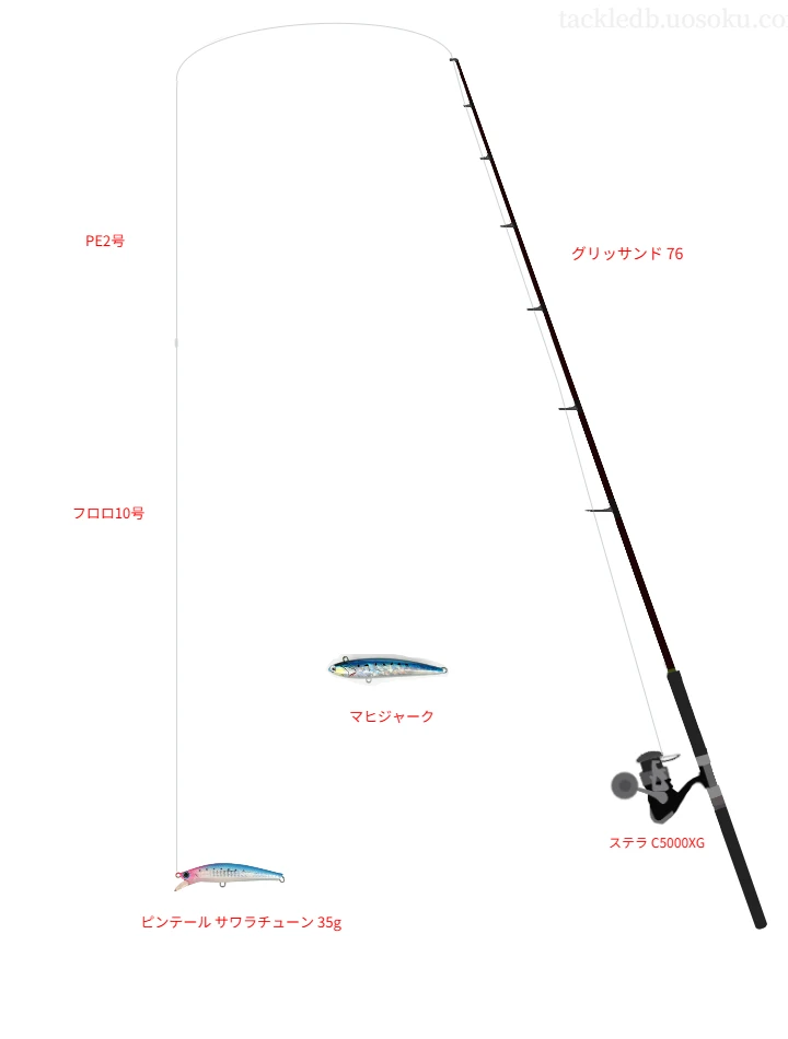 キャスティングタックルの中のタナトル 8 2号【仮想インプレ】