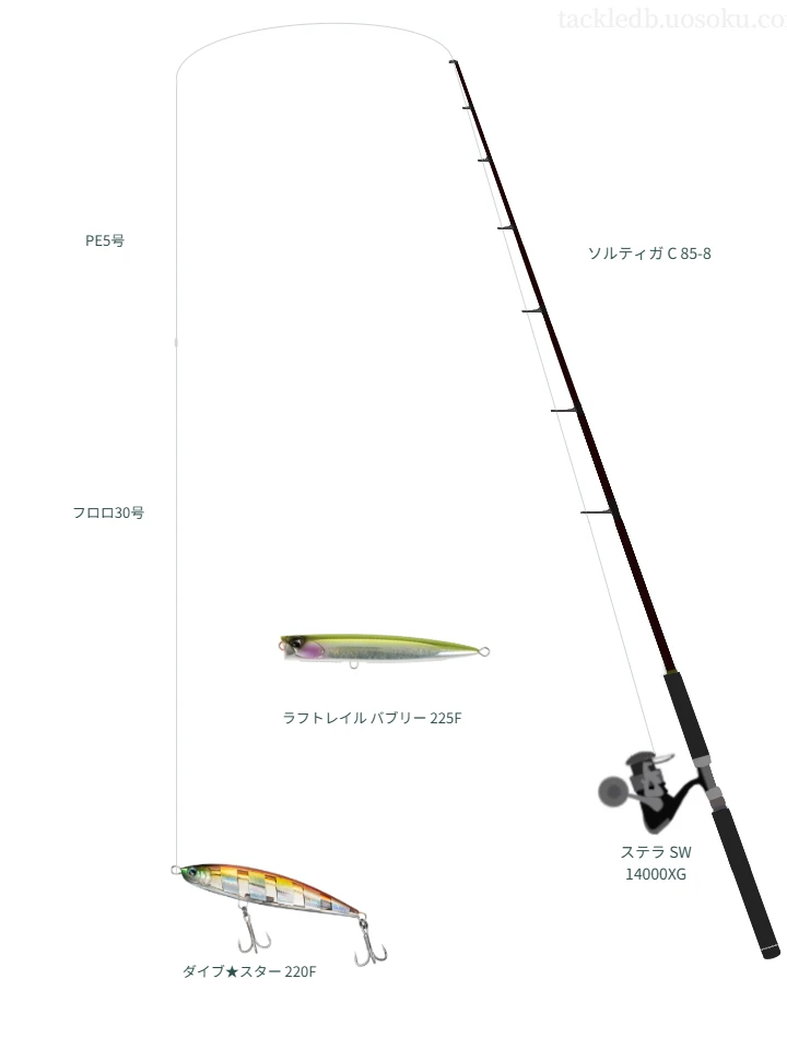 20ソルティガ14000-P ／ PEライン（オシア8の5号）付き