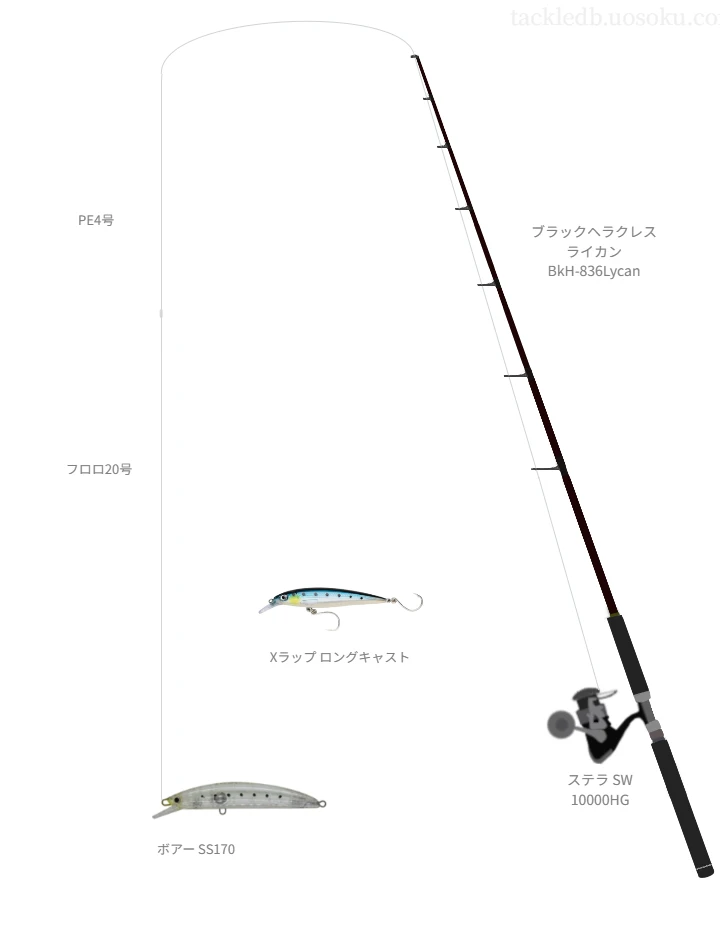 【Vインプレ】ボアー SS170用キャスティングタックル【ブラックヘラクレス ライカン BkH-836Lycan】
