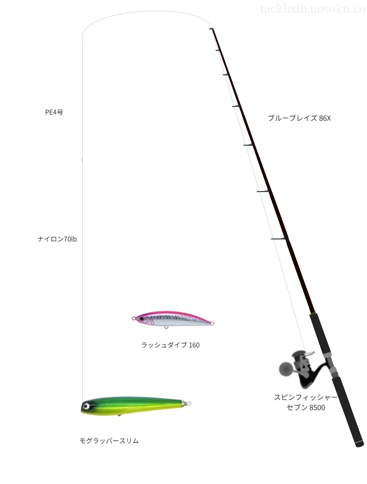 モグラッパースリムのためのキャスティングタックル。レスターファインのロッドとPENNのリール