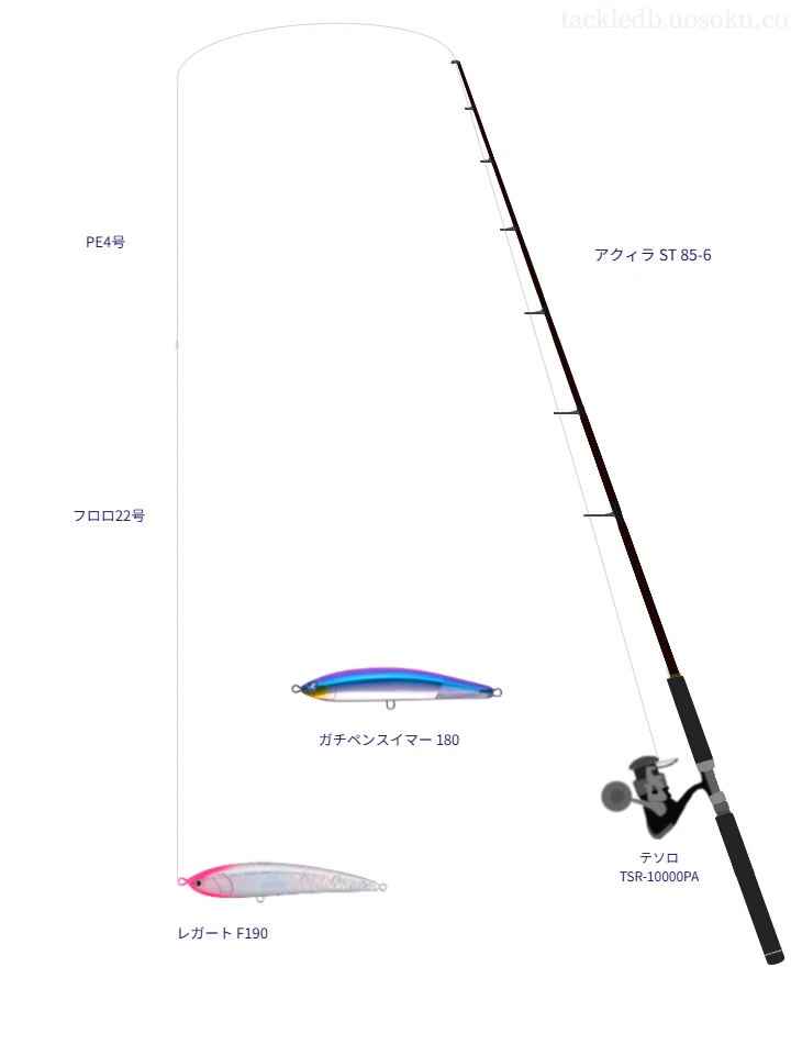 60.0gのルアーを扱うキャスティングタックル【アクィラ ST 85-6】