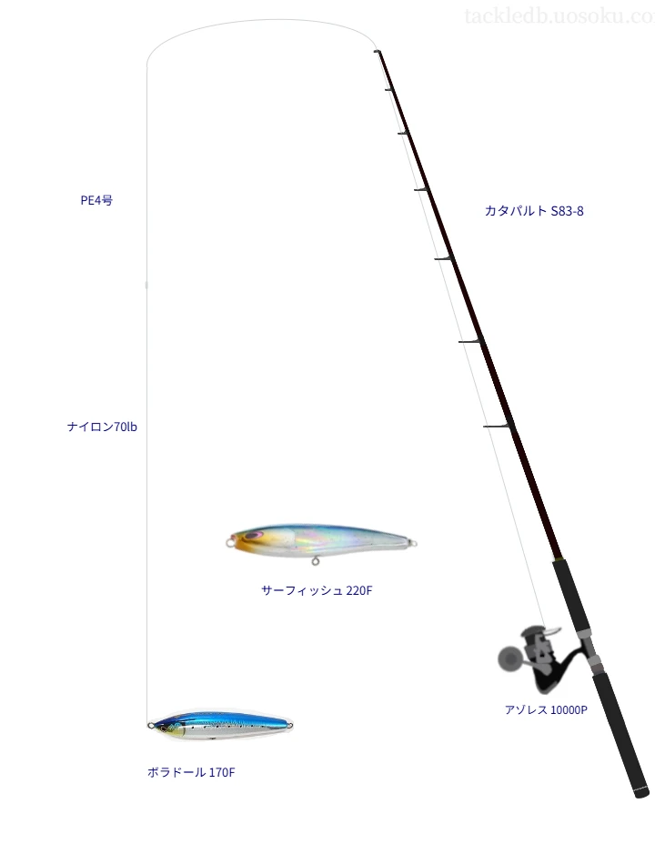 【伊豆諸島沖】ボラドール 170Fのためのキャスティングタックル【カタパルト S83-8】
