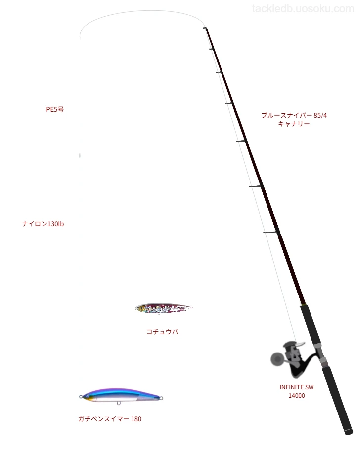 ブルースナイパー 85/4 キャナリーとPE5号ラインによるキャスティングタックル