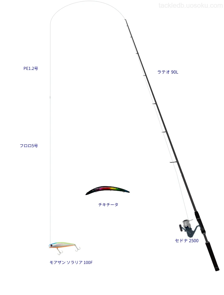 16.4gのルアーを扱うシーバスタックル【ラテオ 90L】
