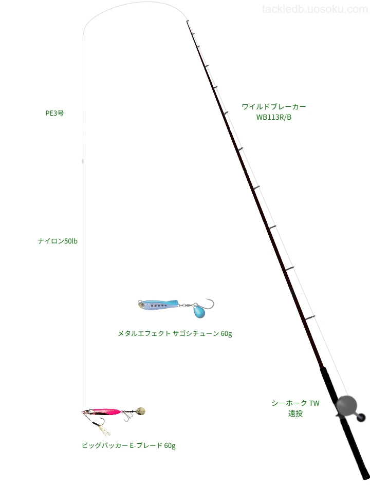 ビッグバッカー E-ブレード 60gのためのロックショアタックル