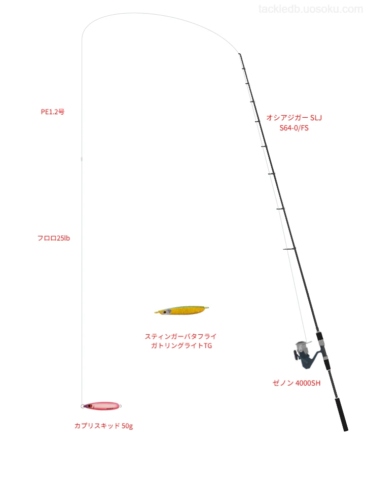オシアジガー SLJ S64-0/FSとPE1.2号ラインによるSLJ・ライトジギングタックル