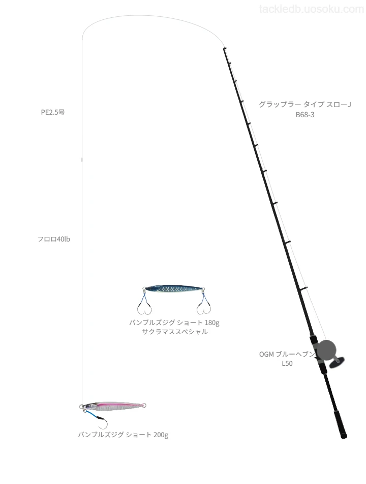 グラップラー タイプ スローJ B68-3とバンブルズジグ ショート 200gによる最強ジギングタックル