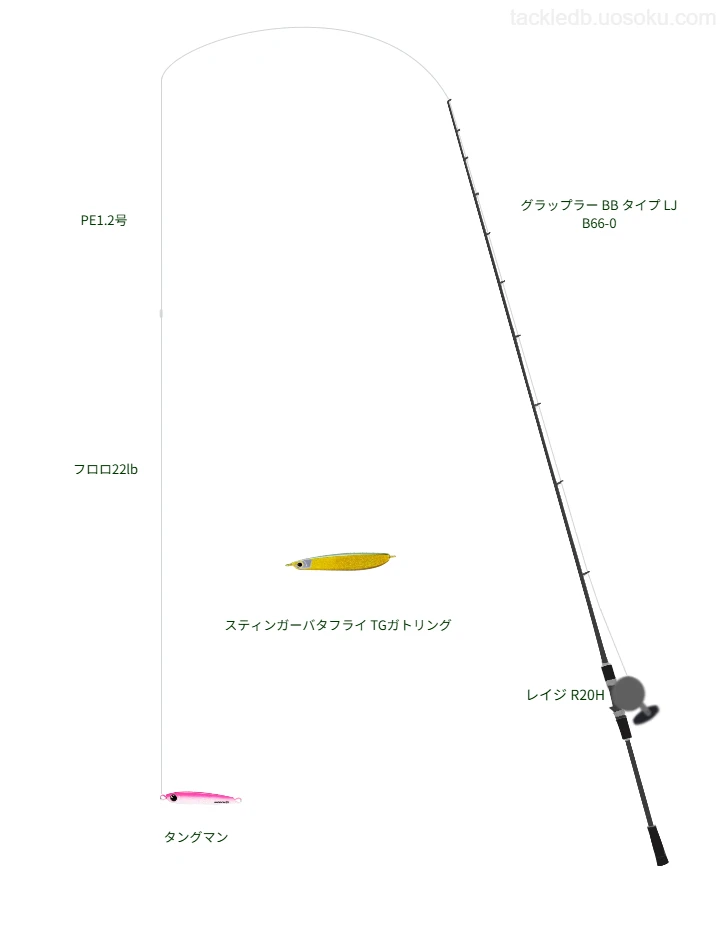 タングマンのためのSLJ・ライトジギングタックル。シマノのロッドとマクセルのリール