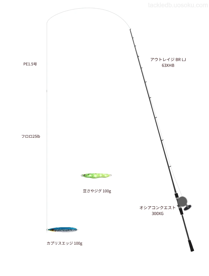 ジギングに関するタックル、仕掛け図解