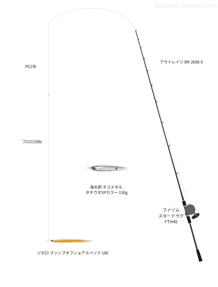 ジギングに関するタックル、仕掛け図解