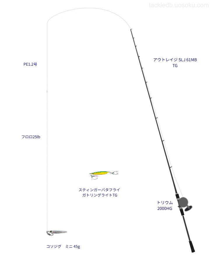 中級者向けSLJ・ライトジギングタックル。アウトレイジ SLJ 61MB TGとシマノのリール