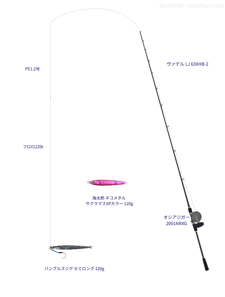 ジギングに関するタックル、仕掛け図解