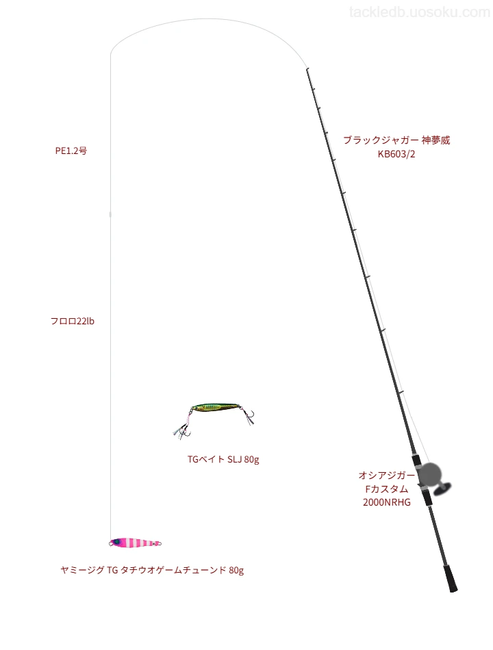 ヤミージグ TG タチウオゲームチューンド 80gを使いこなすタックル【仮想インプレ】