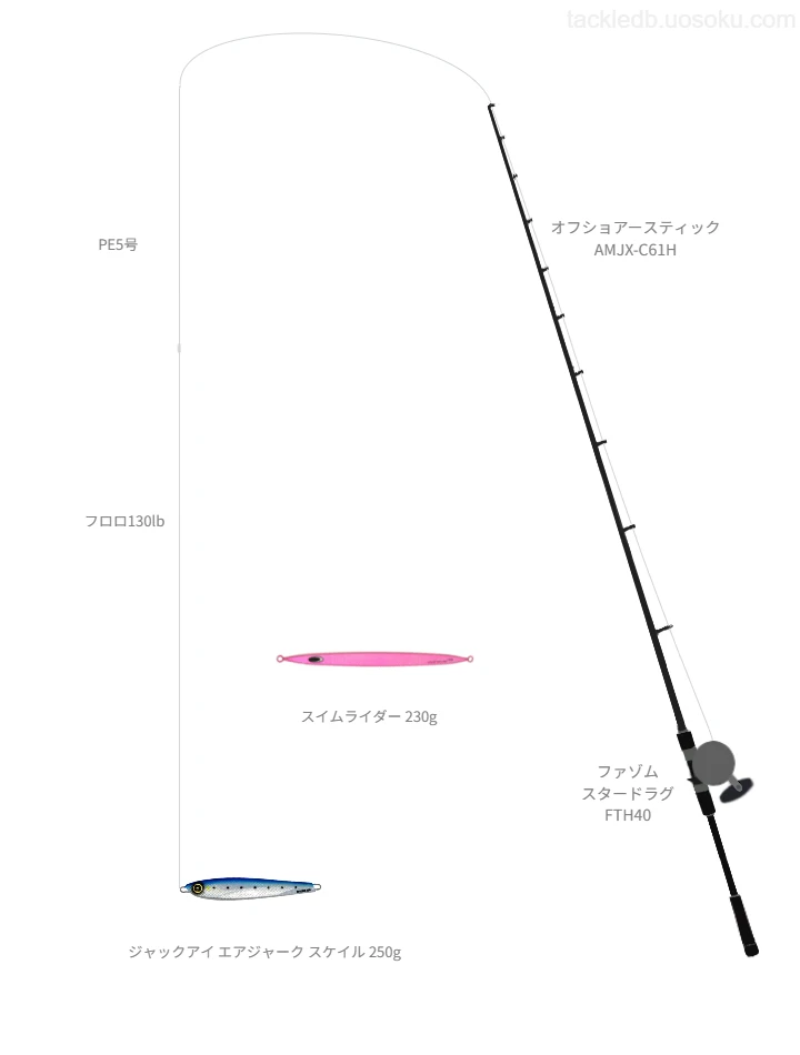 ジギングに関するタックル、仕掛け図解
