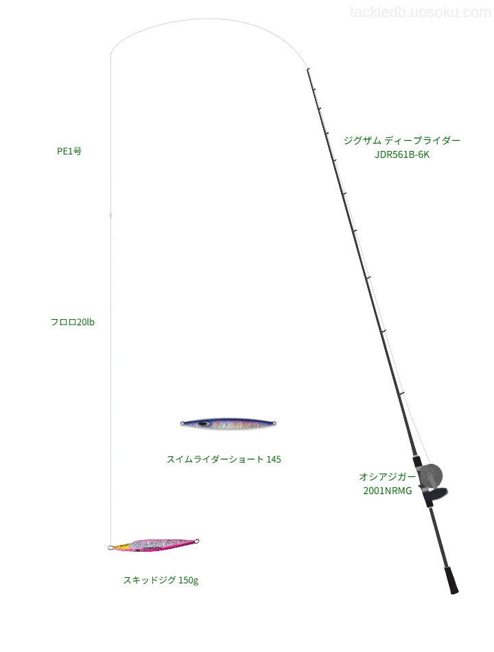 ジグザム ディープライダー JDR561B-6K使用タックル！インプレ及び合う