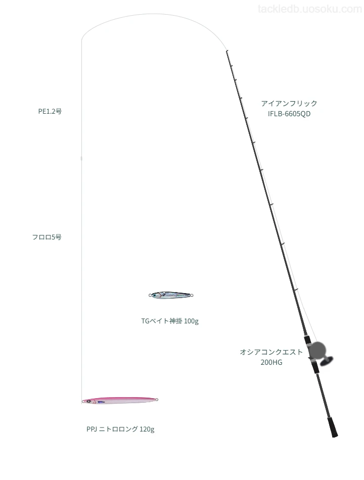 ジギングに関するタックル、仕掛け図解