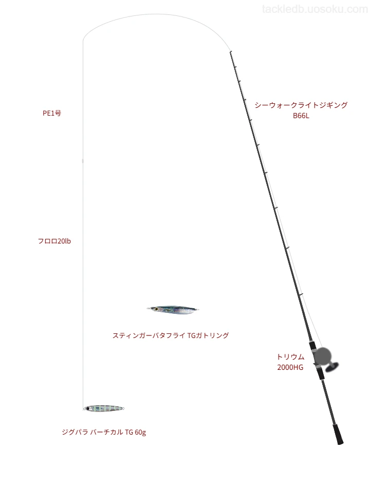 シーウォークライトジギング B66LとPE1号ラインによるSLJ・ライトジギングタックル