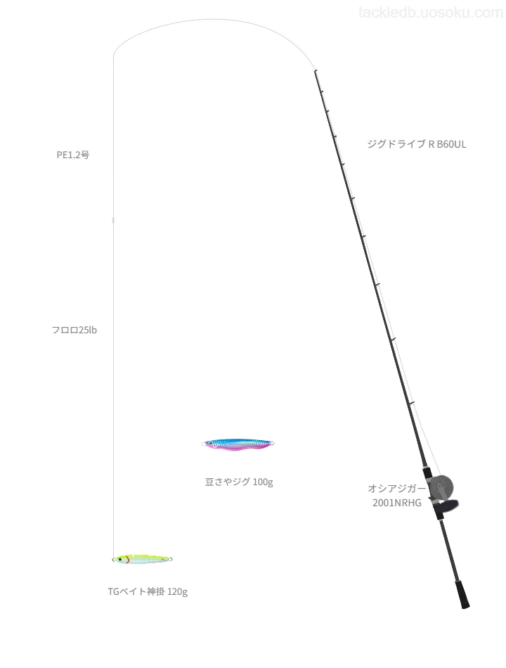 ジギングに関するタックル、仕掛け図解