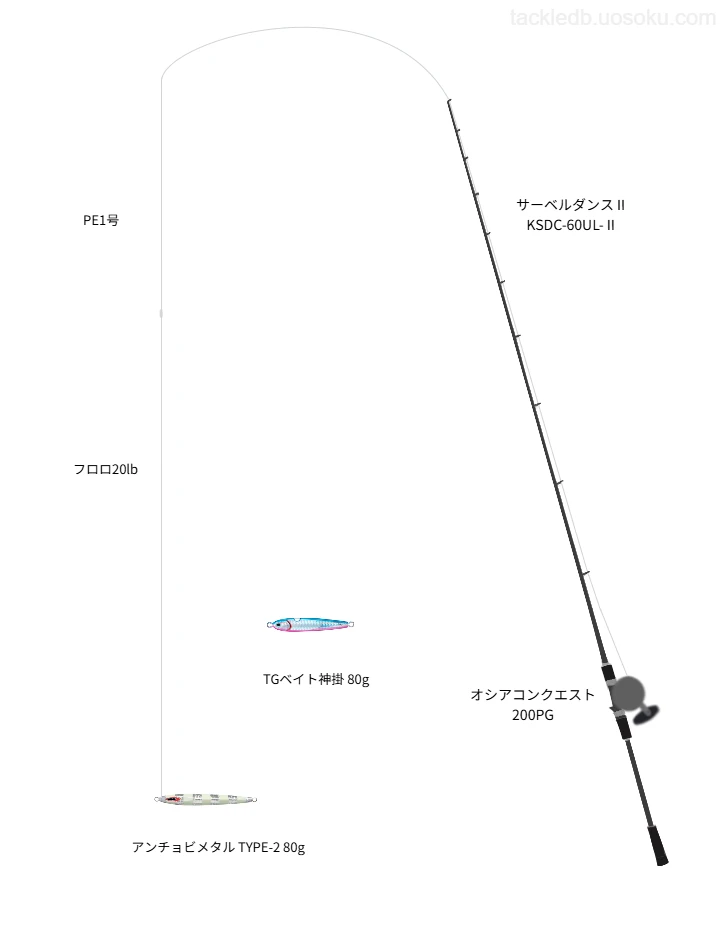 ジギングに関するタックル、仕掛け図解