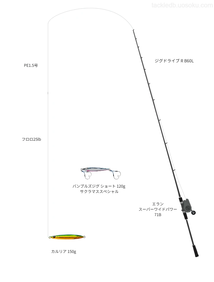 ジギングに関するタックル、仕掛け図解