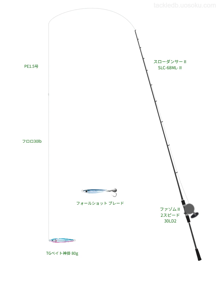 TGベイト神掛 80gのためのジギングタックル