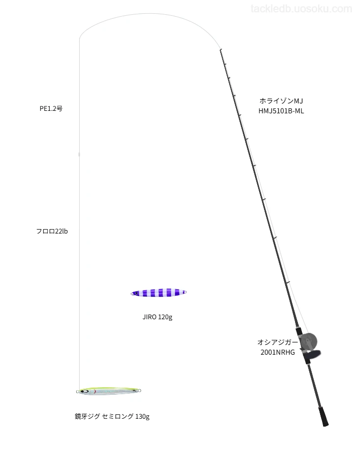 ジギングに関するタックル、仕掛け図解
