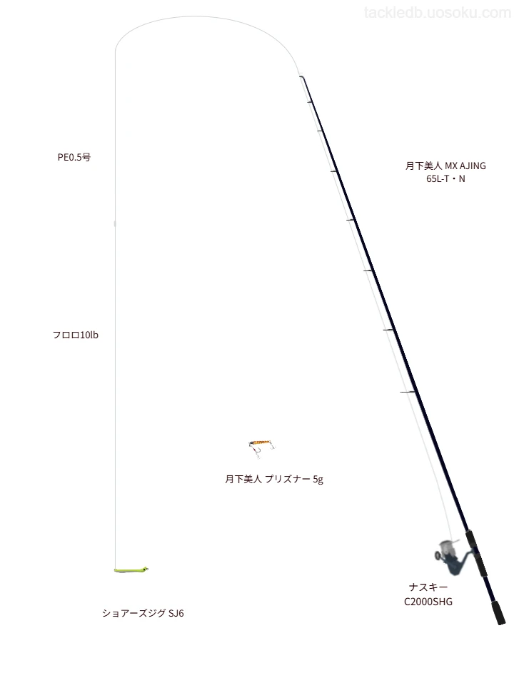 月下美人 MX AJING 65L-T・Nとショアーズジグ SJ6による最強アジングタックル