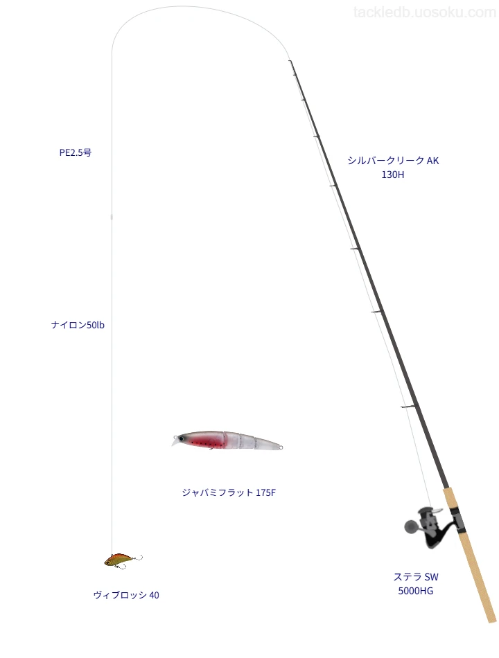 シルバークリーク AK 130Hとステラ SW 5000HG,ヴィブロッシ 40によるトラウトタックル【仮想インプレ】