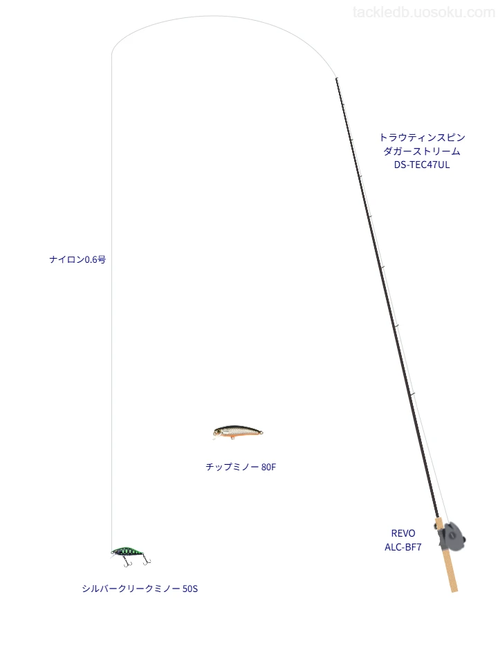 シルバークリークミノー 50Sのためのトラウトタックル
