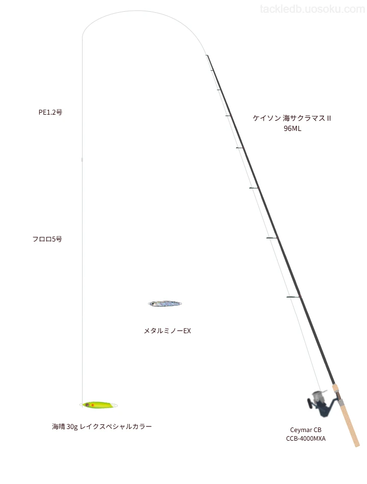 ケイソン 海サクラマスⅡ 96MLの仮想使用におけるインプレッション